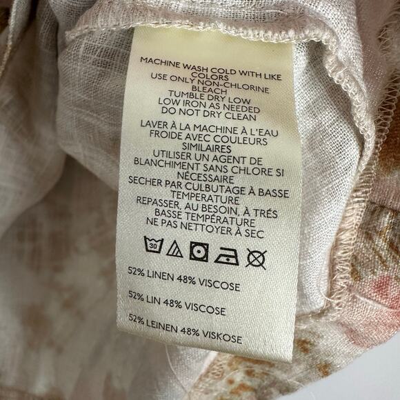 NEW Free People Sweet As Beach Boho Linen Mini Skirt Sz 12 Neutral Combo Vaca - Picture 8 of 9